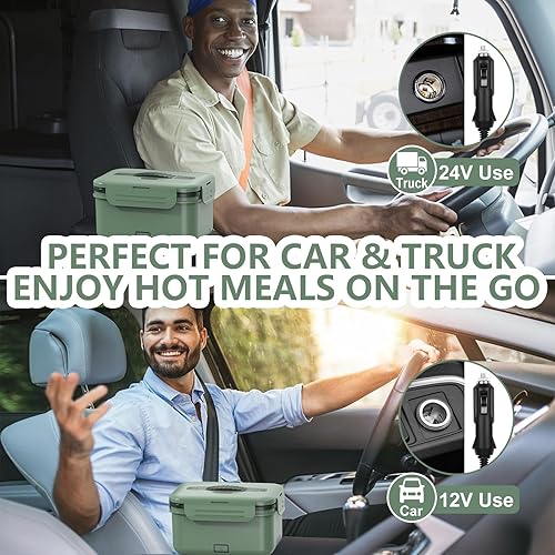 Miniatura 2 de Fiambrera eléctrica con calefacción para coche, camión, hogar, 1.8L, 100 W, calentador de alimentos portátil con 12V24V110V220V comida caliente para