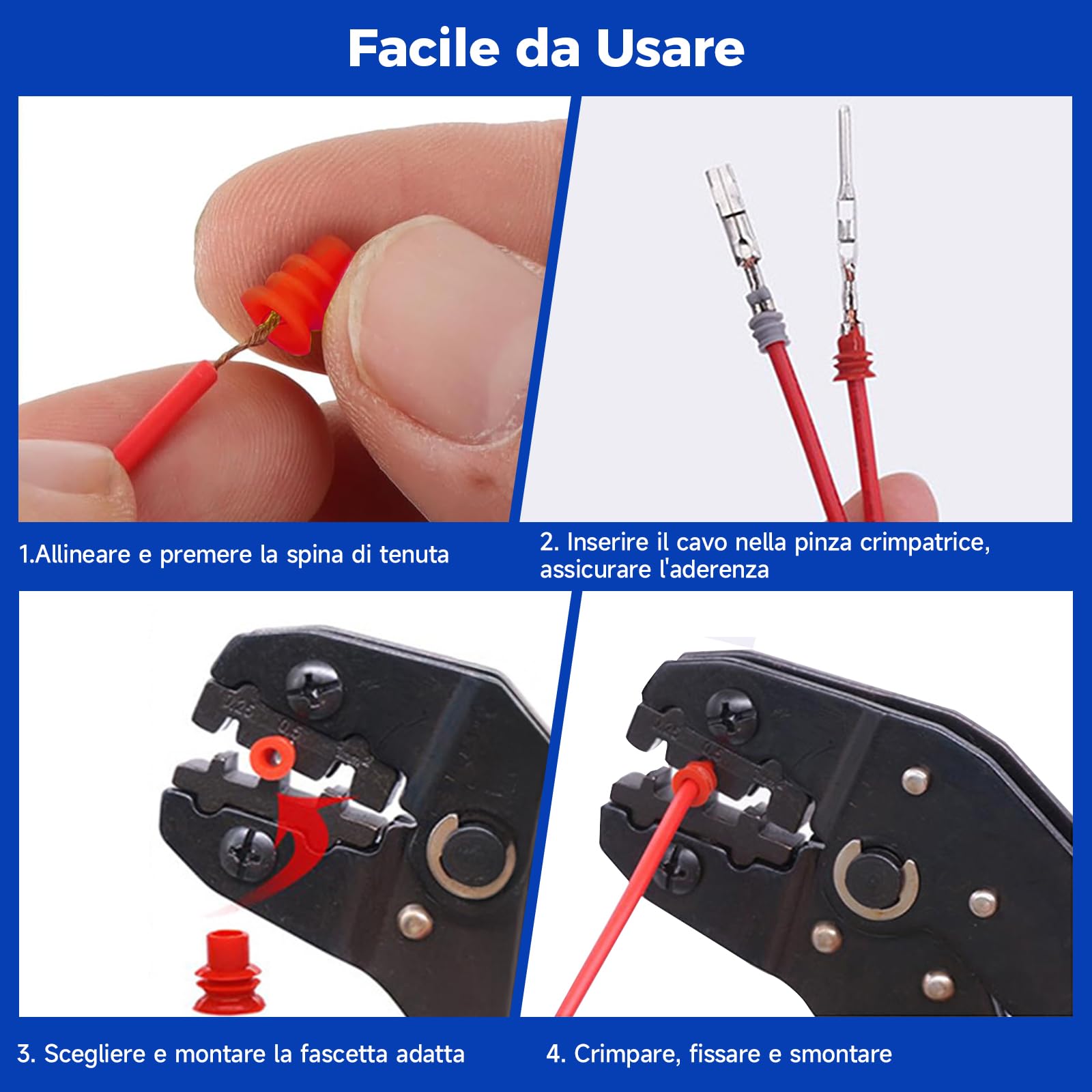 Kit di Broche di Connettore Kfz 708 Pezzi, Accessorio per Strumento di Sgancio 1/1,5/1,8/2,2/2,8/3,5mm per Auto, Moto e Barche
