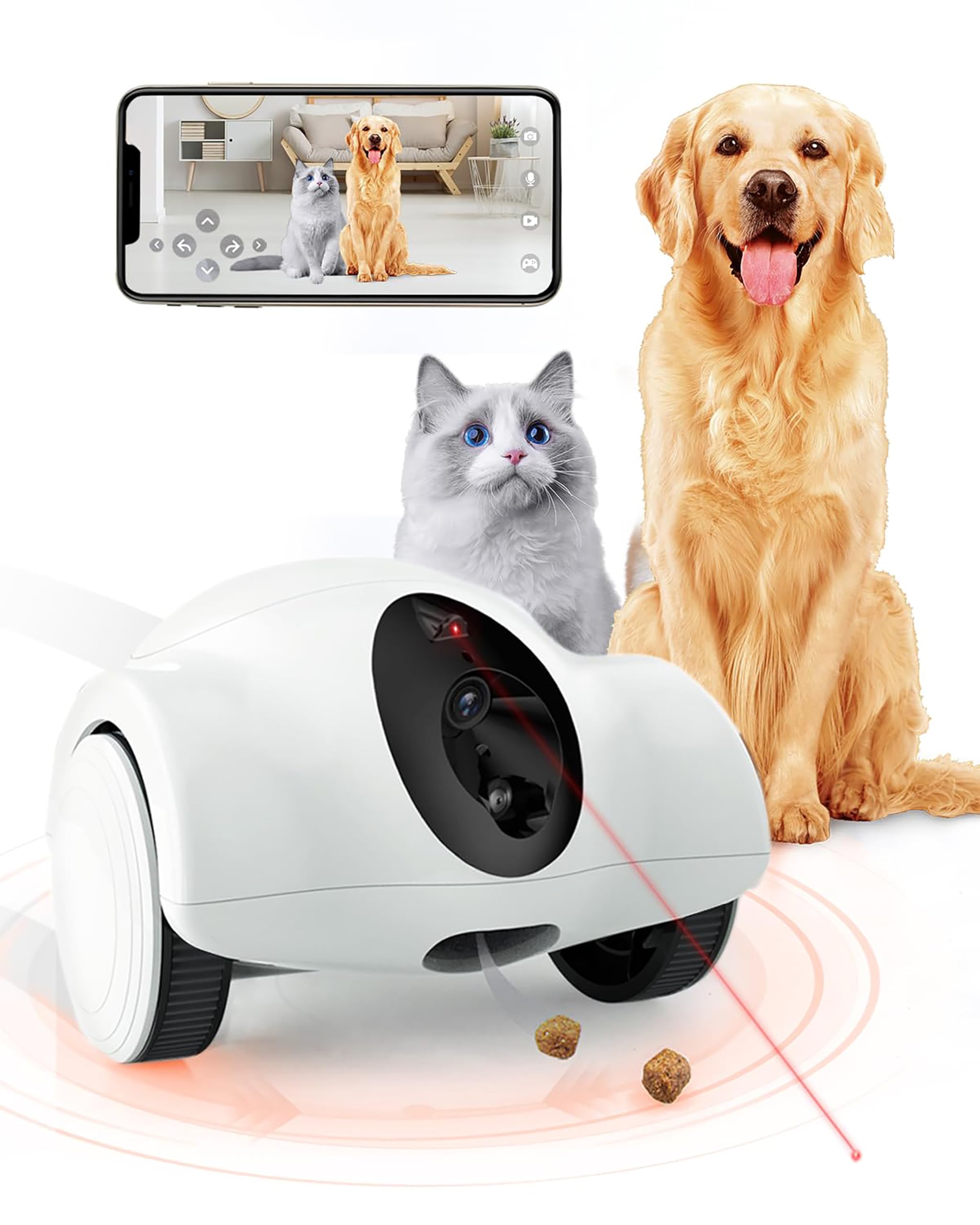 Amazon.co.jp: GULIGULI ペットカメラ Hiibo 部屋全体の中で移動