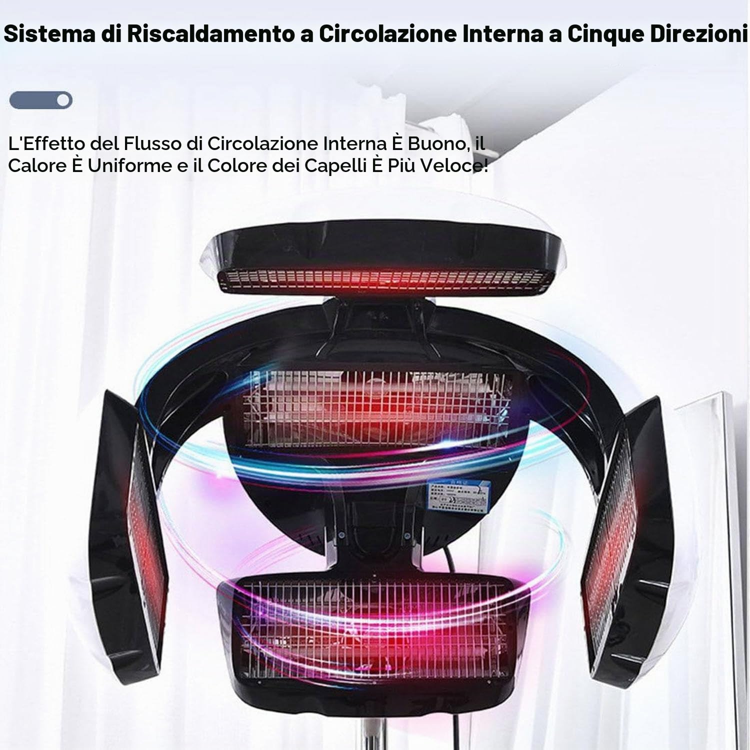 Processore Professionale Colorazione Dei Capelli, 1250 W Vaporizzatore A Infrarossi Per Capelli, Parete/Appoggio, Con Timer E Temperatura Regolabili, Asciugacapelli,Hanging