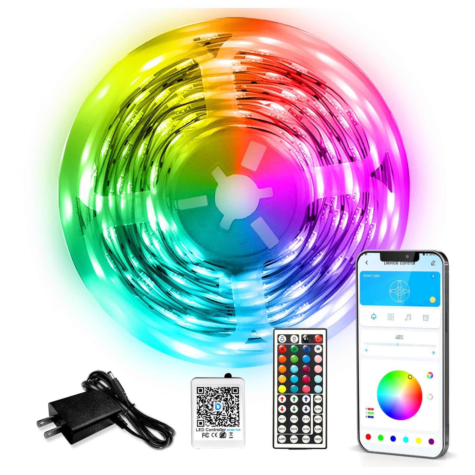 DAYBETTER 110ft LED strip lights with app and IR remote