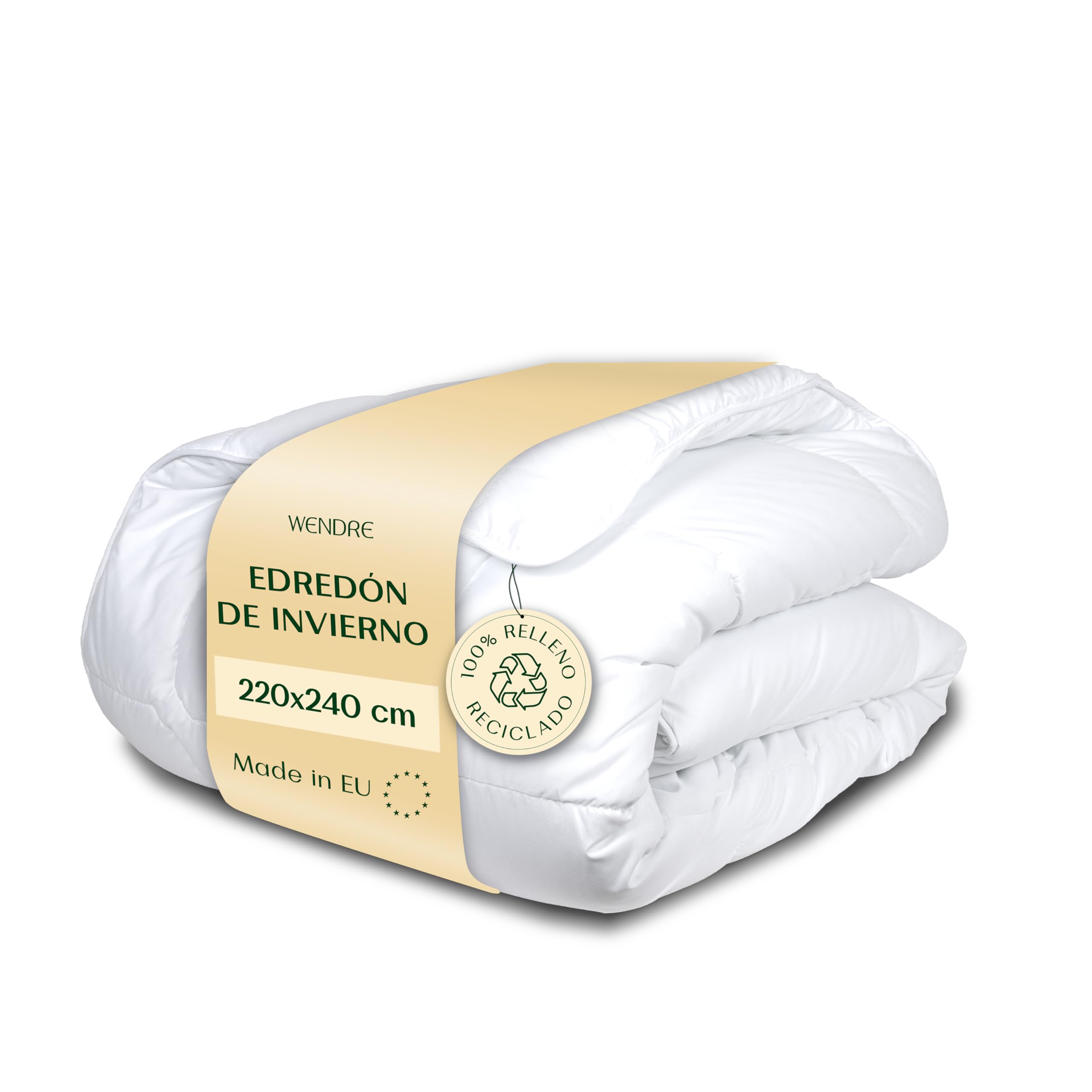 Wendre Edredón Cama 150/135 Invierno (220x240 cm) - Edredón Invierno con Relleno Nórdico 300GSM, Extra Cálido y Suave, Certificado Oeko-Tex OEKO-TEX STANDARD 100