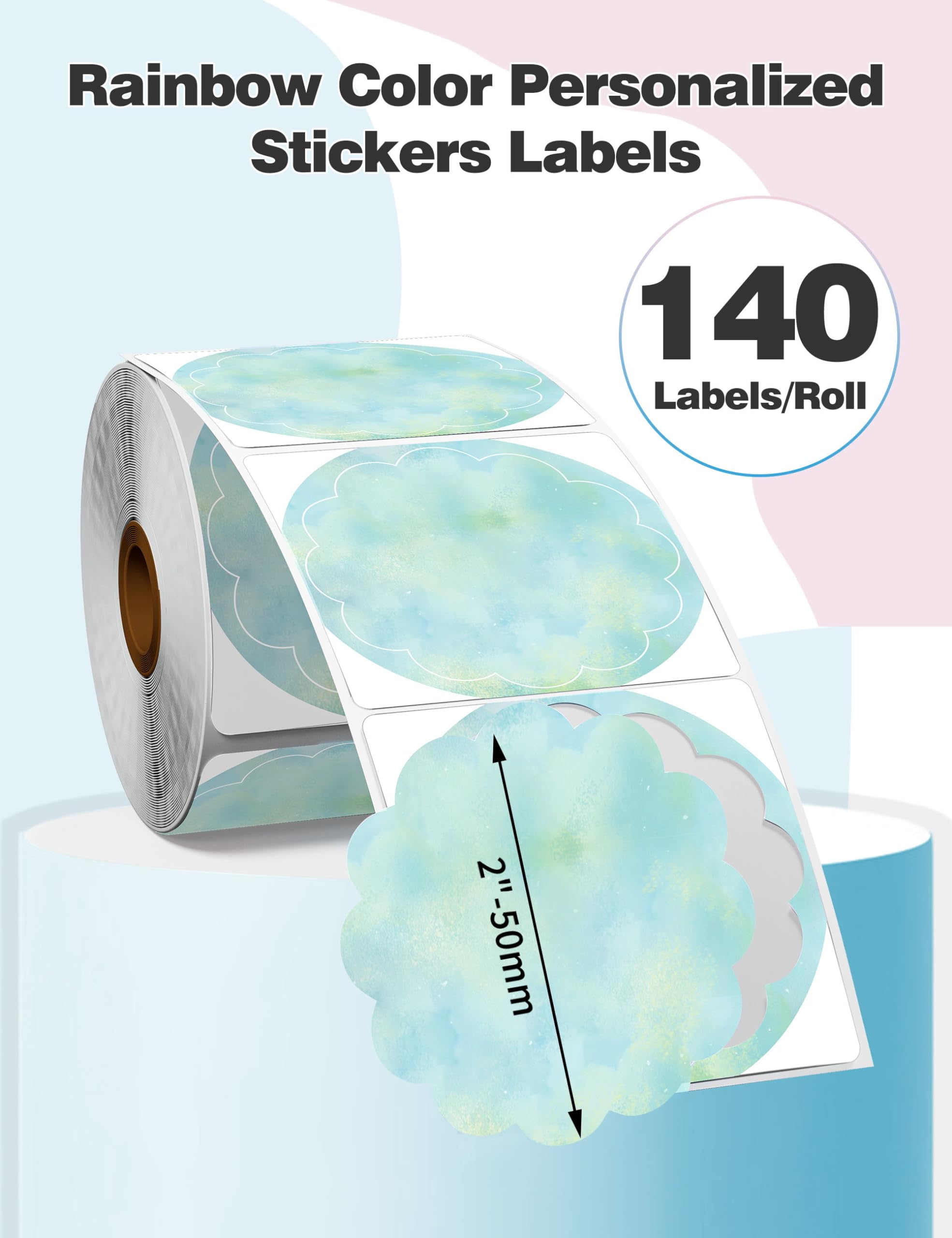 PaperMart Circle Stickers 40mm Round Personalized Stickers On A Roll ...