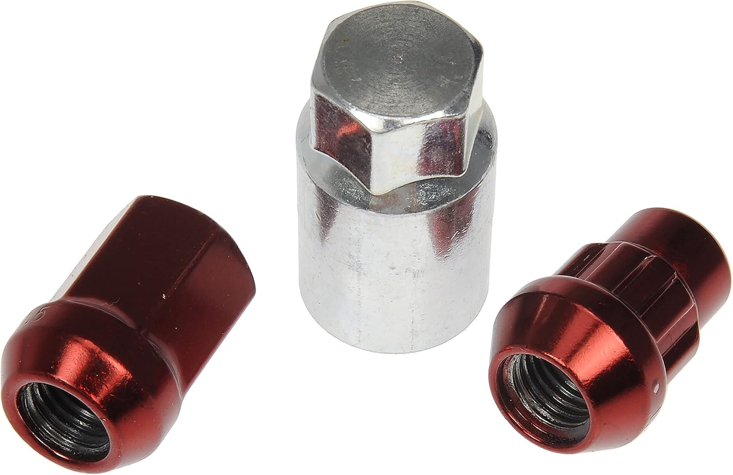 Dorman 713-375E Red Acorn Wheel Nut Lock Set Compatible with Select Models, 20 Pack