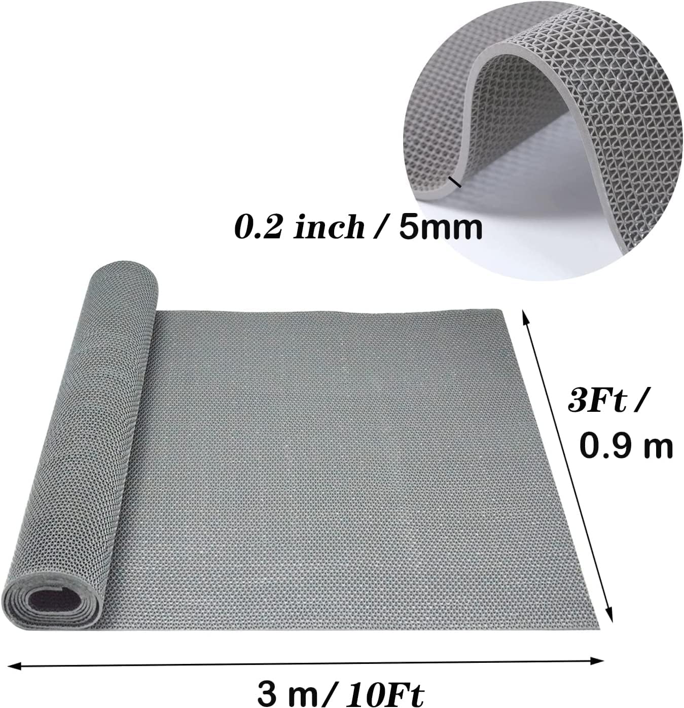 MYOYAY Drainage Non Slip Mat 3x10 Ft Commercial Floor Mat PVC Drainage Mat Bathroom Pool Floor Mat Mesh Big Hollow Door Mat Roll for Swimming Pool Shower Room Bathroom Indoor Outdoor Wet Area（Gray） : Industrial & Scientific