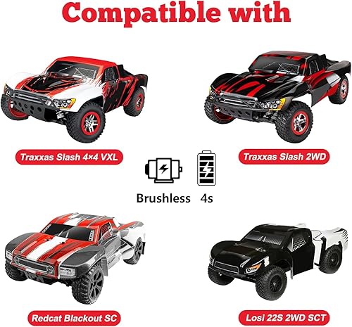 Miniatura 3 de HobbyPark Neumáticos y ruedas RC prepegados de 0.472 in hexagonal para escala 1/10 RC Short Course Truck Traxxas Slash 4x4 2WD BL-2S, Redcat