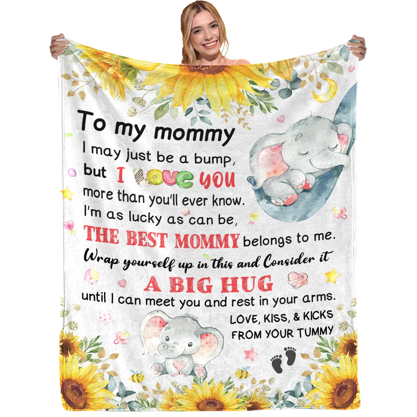 New Mom Gifts, Moms to be Gift, First Time Mom Gifts, Pregnancy Postpartum Gift for Mommy Mother, Soft Flannel Throw Blanket 60"×50"