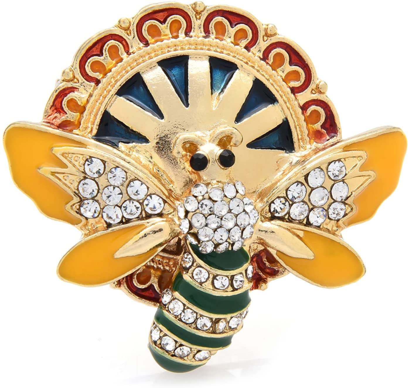 Spilla Spilla da Balia Scialle Clip Smalto Strass Ape Spille per Donna Uomo Insetti Metallo Festa Spilla Casual Pin Regali
