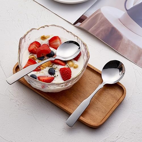 Vista 27 de Tenedor de 3 dientes, tenedor de acero inoxidable de 7.6 pulgadas, tenedores de postre de cóctel de metal, 6 piezas