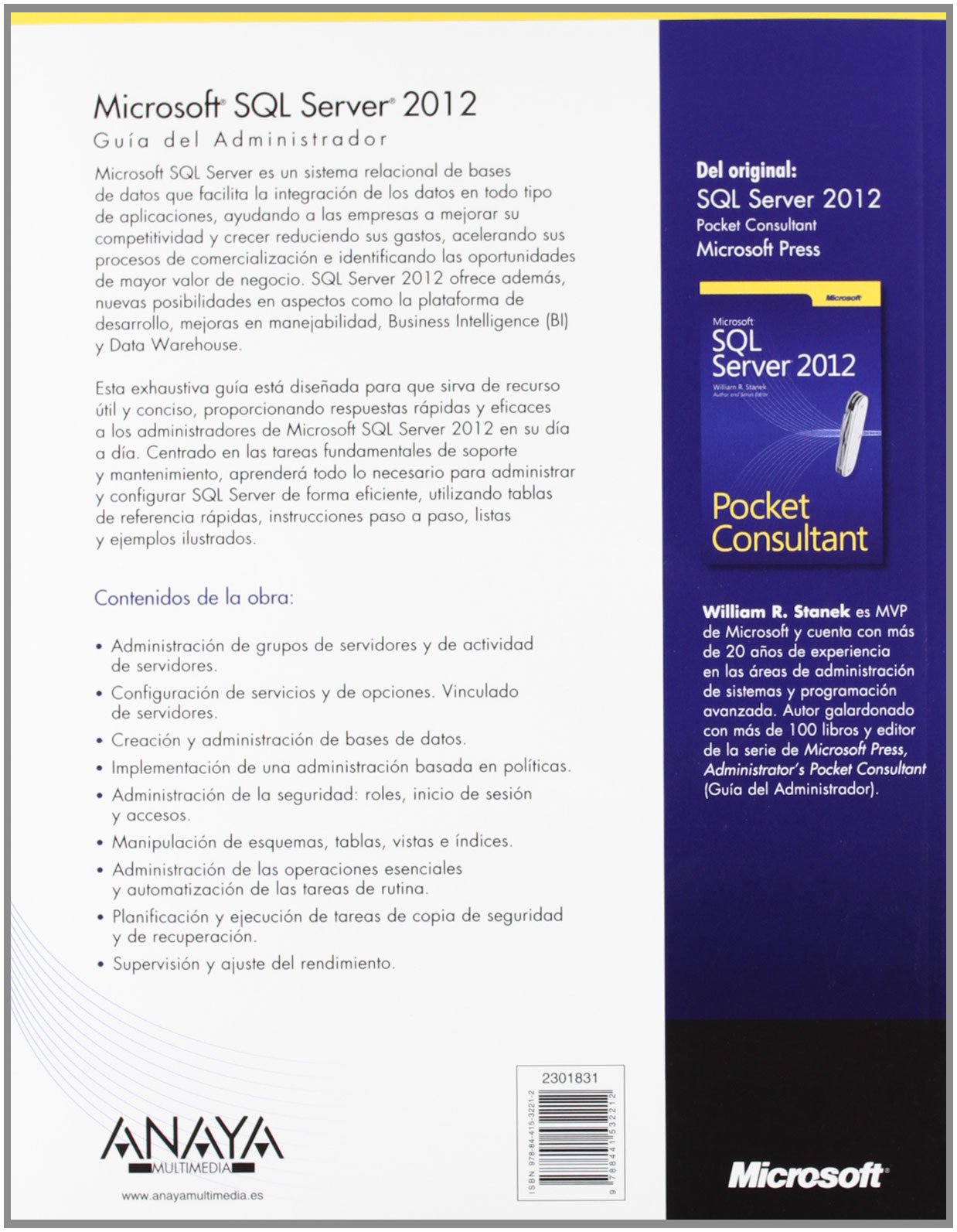 SQL Server 2012. Guía del Administrador (Manuales Técnicos)