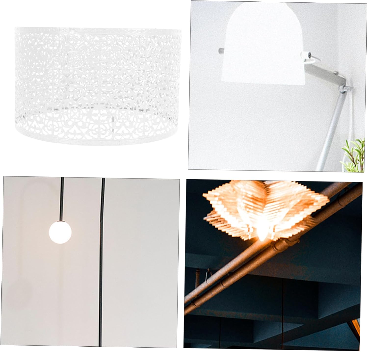 Mikikit 1pc Hollow Lampshade Chic Carved Design Table Light Shade for Home Compatible Stylish and Eye-caring Lighting