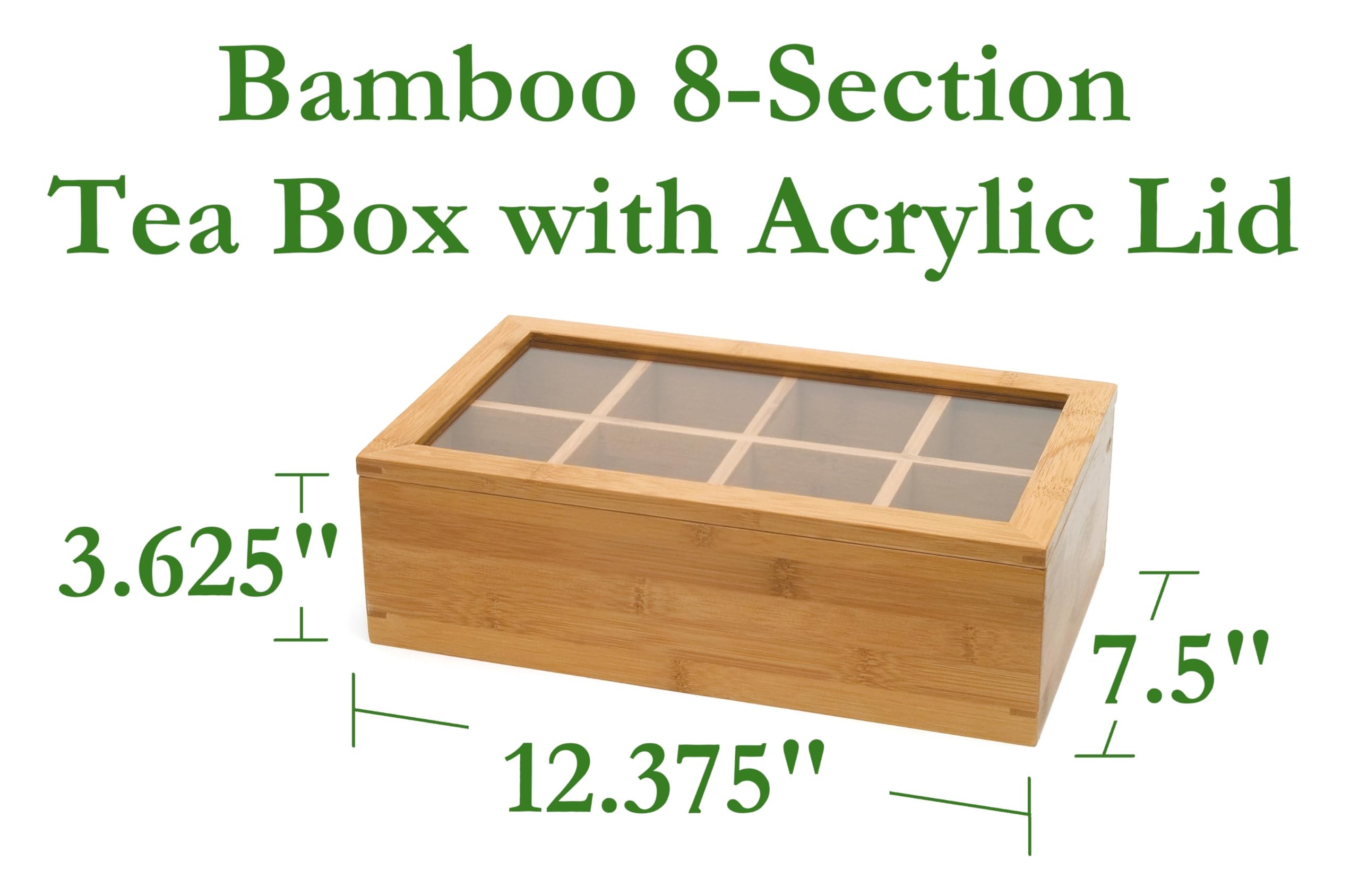Amazon.com: Lipper International Bamboo Wood Tea Box with Clear