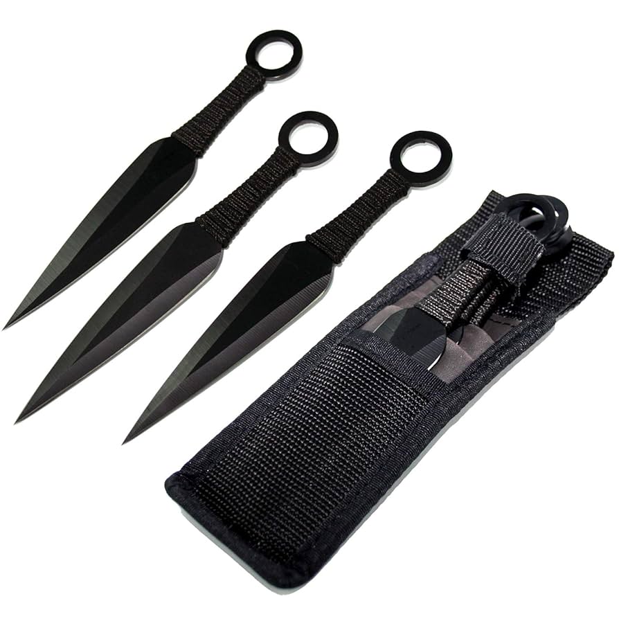 Ace Martial Arts Supply Ninja Stealth Black Throwing Knives