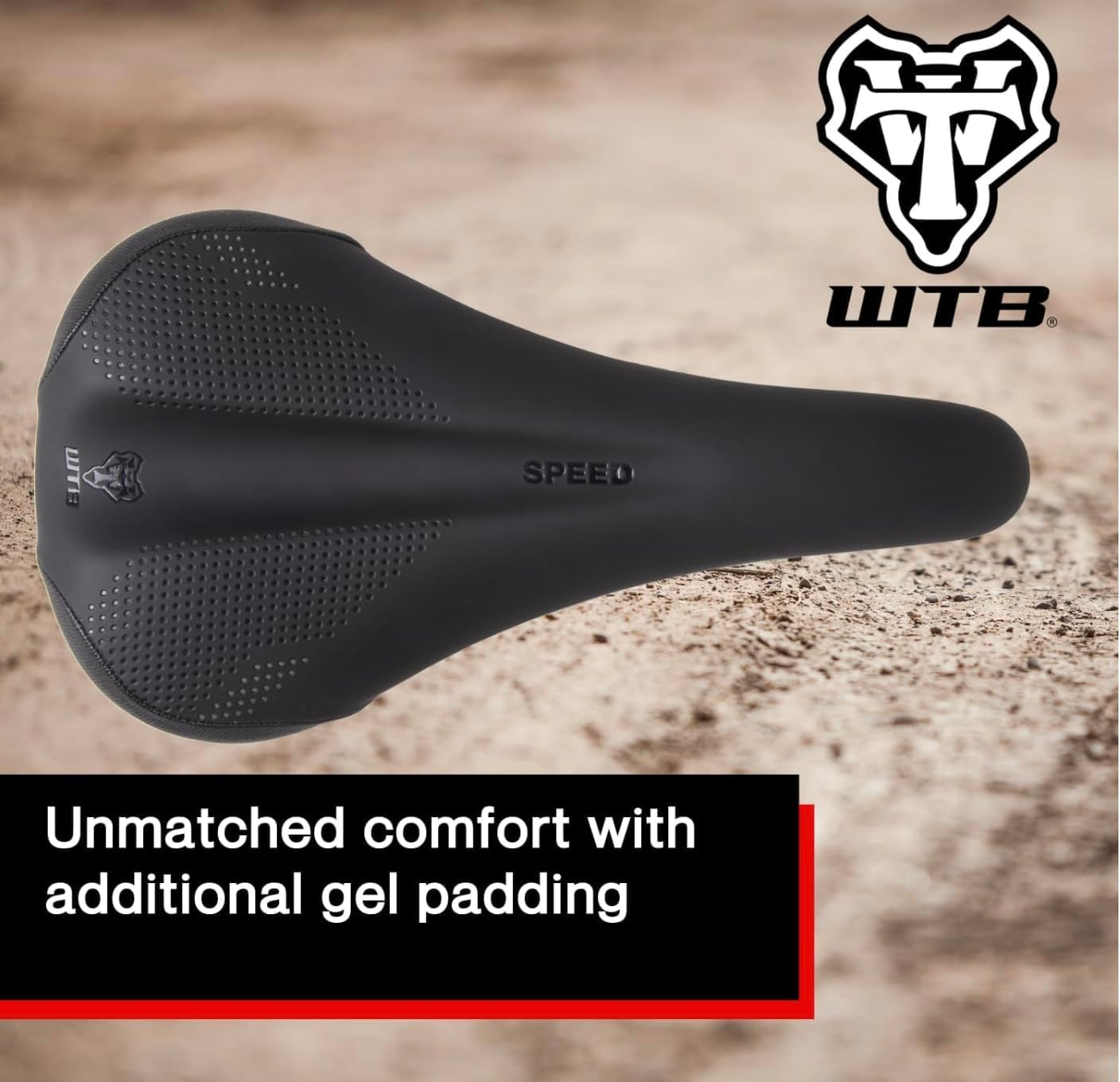 WTB Speed Bike Seat (Saddle) Comfortable Thick Padding - Shock-Absorbing Base - Mountain, Urban & E-Bikes (Steel Rail)