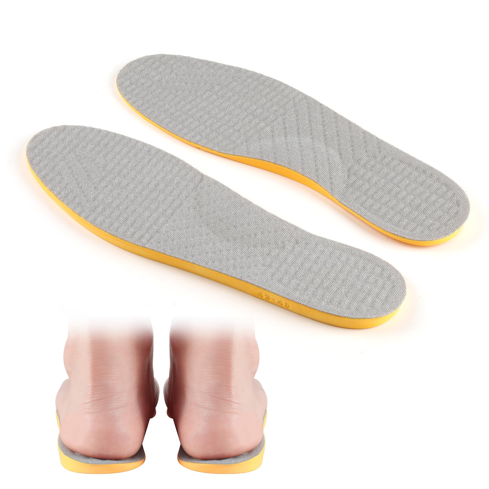 RunquitOrthopedic Insoles for Plantar Fasciitis and Flat Feet, for Arch Support Pads for Men Size 9-10, Relieves Heel Pain,Overpronation，for Flat Feet, High Arches，Foot Pain,Heel Pain,Metatarsalgia