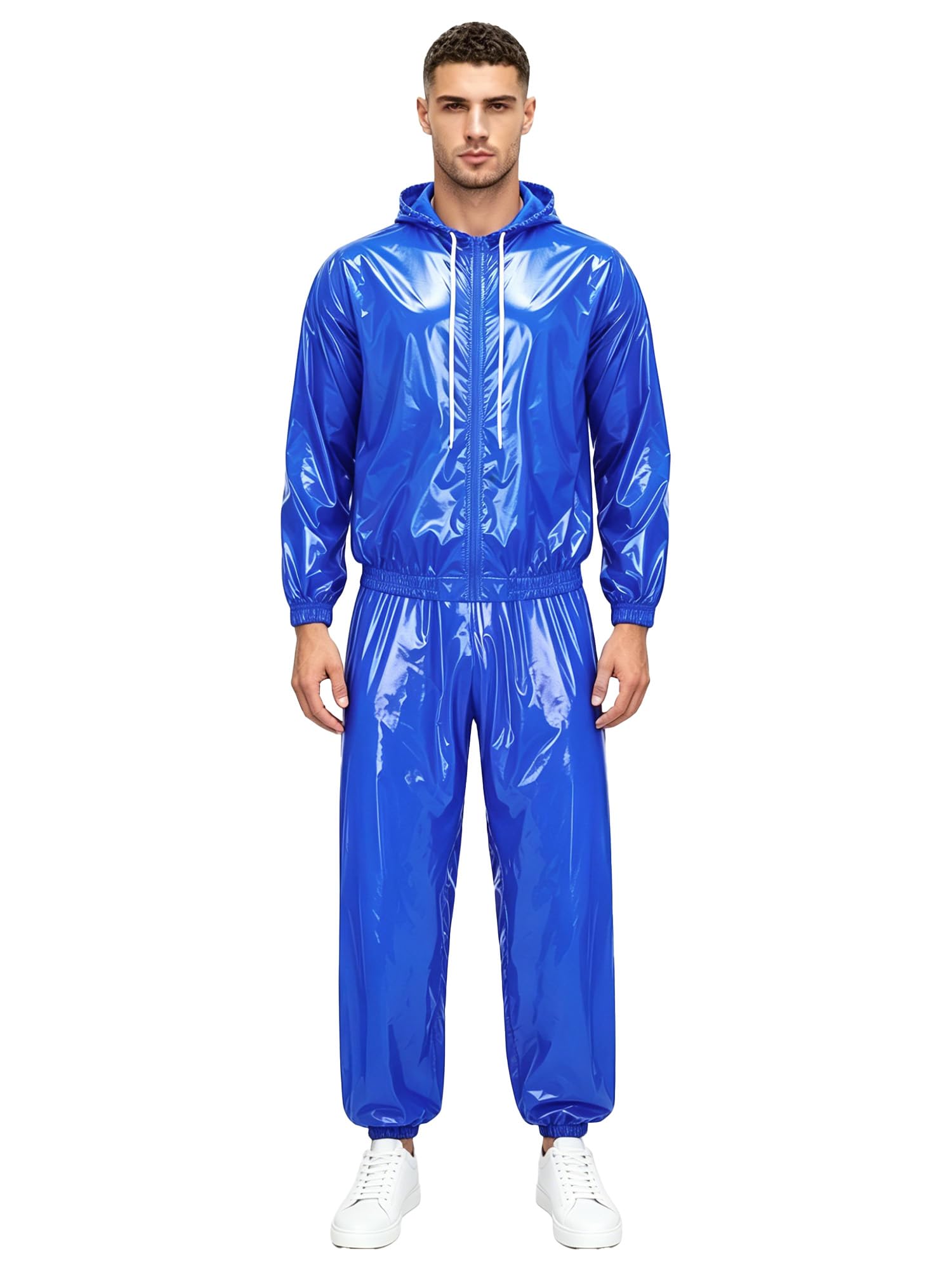 Uomo Set Abbigliamento Sportivo Casual Sweat Suit Felpa Con Cappuccio E Pantaloni Con Cordino Pantaloni Stretti Top Sport Caccia