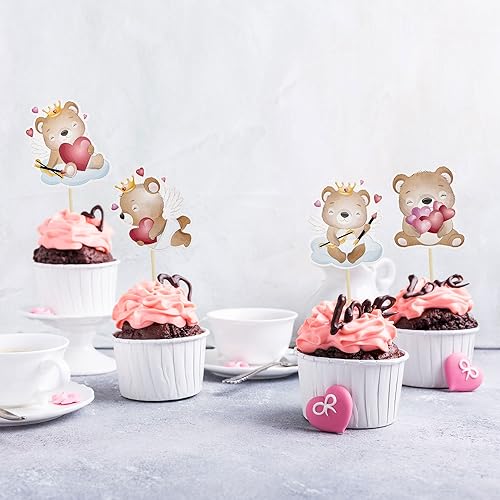 Miniatura 6 de 36 piezas de decoración para magdalenas para el día de San Valentín dulce amor para el día de San Valentín temática de cumpleaños decoración de