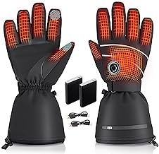 CAMULAND 10000mAh Heated Gloves, 4-Heat Smart Control Rechargeable Winter Gloves