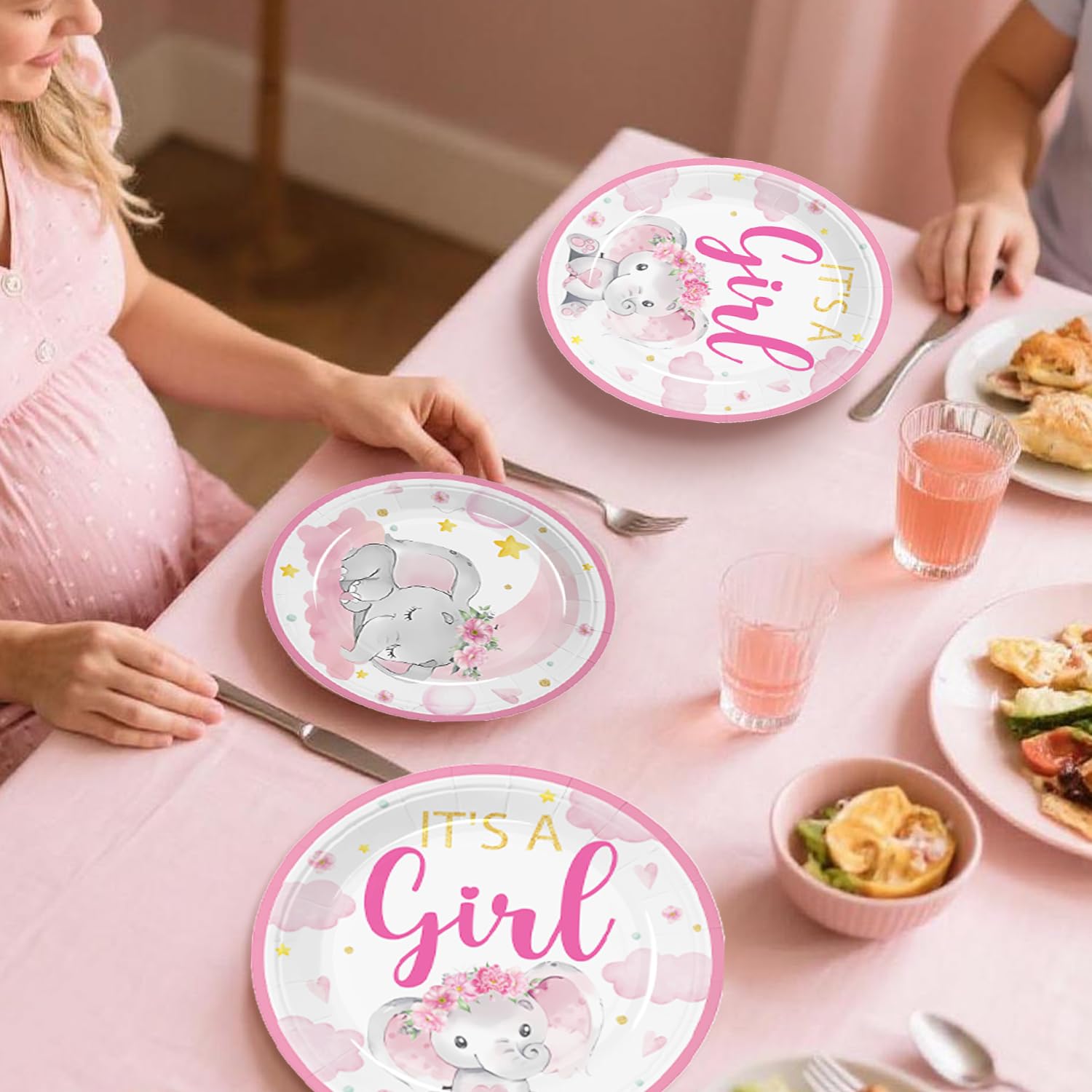 Decoraciones de elefante para baby shower para niña