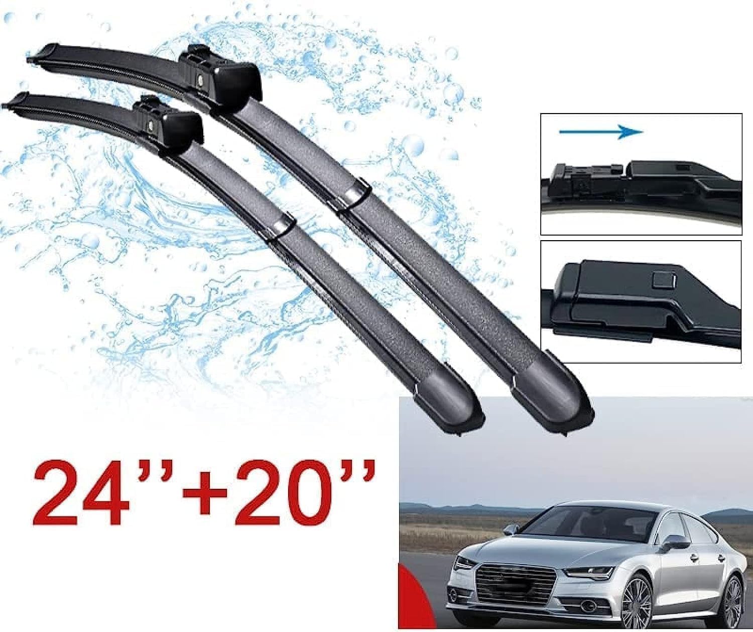 Oryginalny zestaw gumowa szyba wycieraczki do Suzuki Escudo Vitara LY 2015 2016 2017 2018 2019 2020 2021 2022 24 "+16", wycieraczki samochodowe