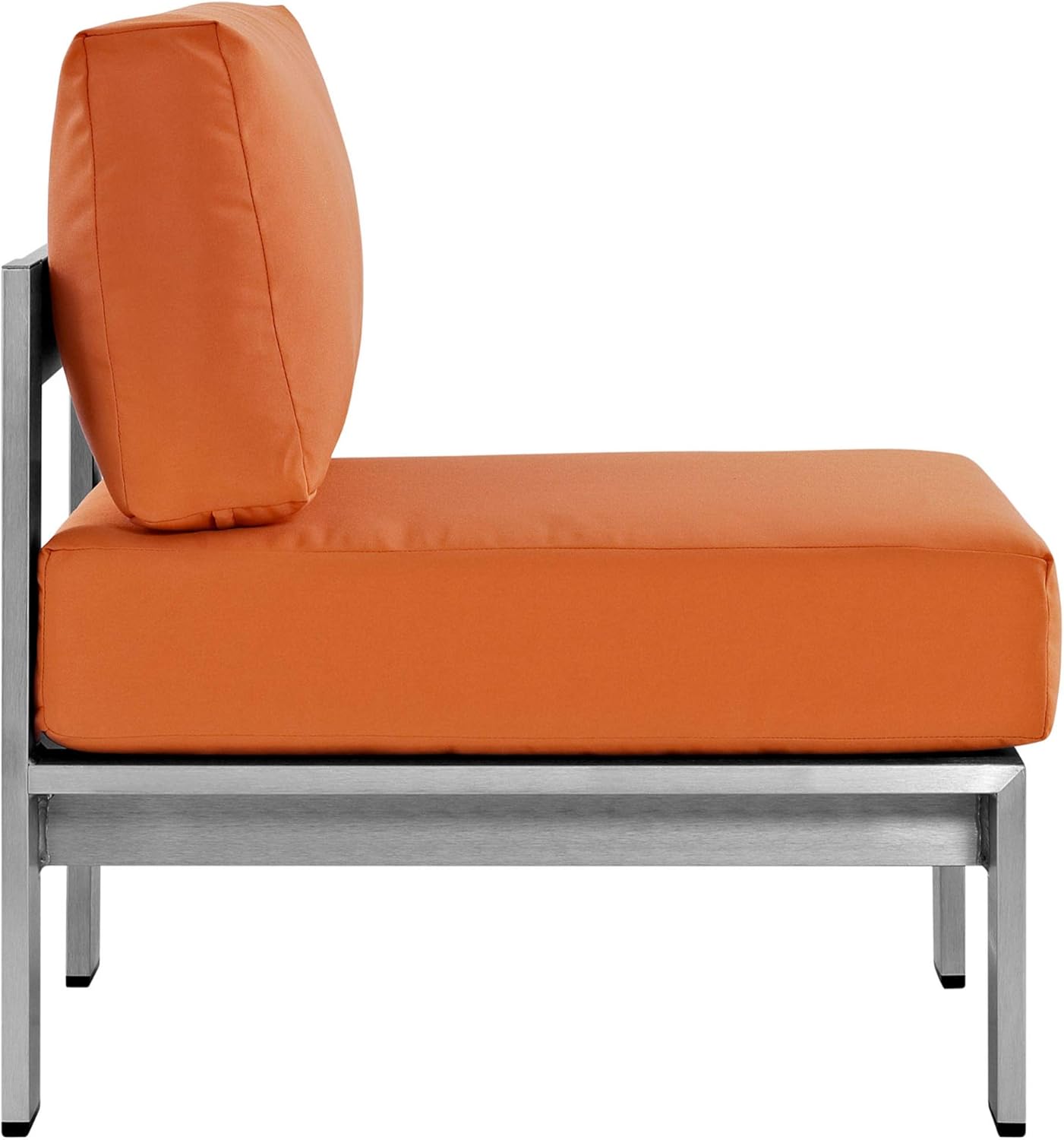 Ergode Shore Outdoor Patio Armless Chair | Sturdy Aluminum Frame | Weather-Resistant Fabric | Ideal for Casual Gatherings