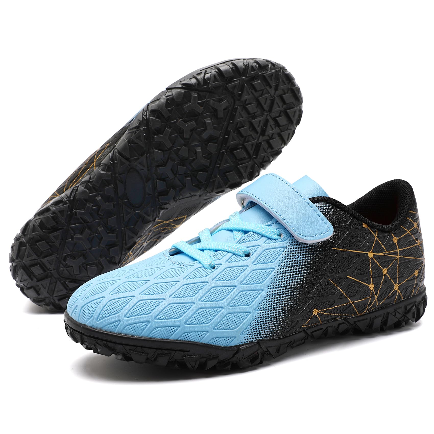 PiDaGlobal Scarpe da Calcio Bambini Ragazzi con Tacchetti Bassi Scarpe da Calcetto Futsal e Allenamento per Interno/Esterno - Antiscivolo Junior