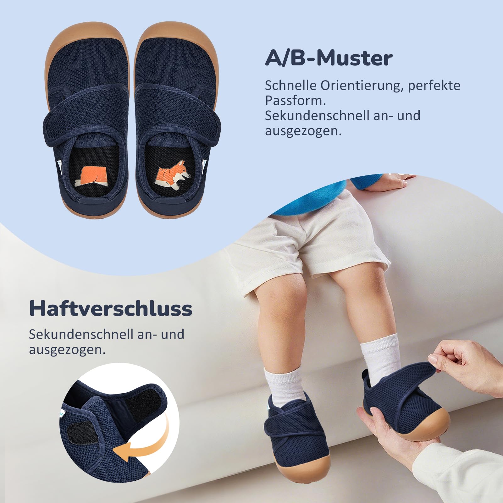 IceUnicorn Hausschuhe Kinder Barfussschuhe Jungen Mädchen Barfußschuhe Lauflernschuhe Hohe Kindergarten Atmungsaktiv