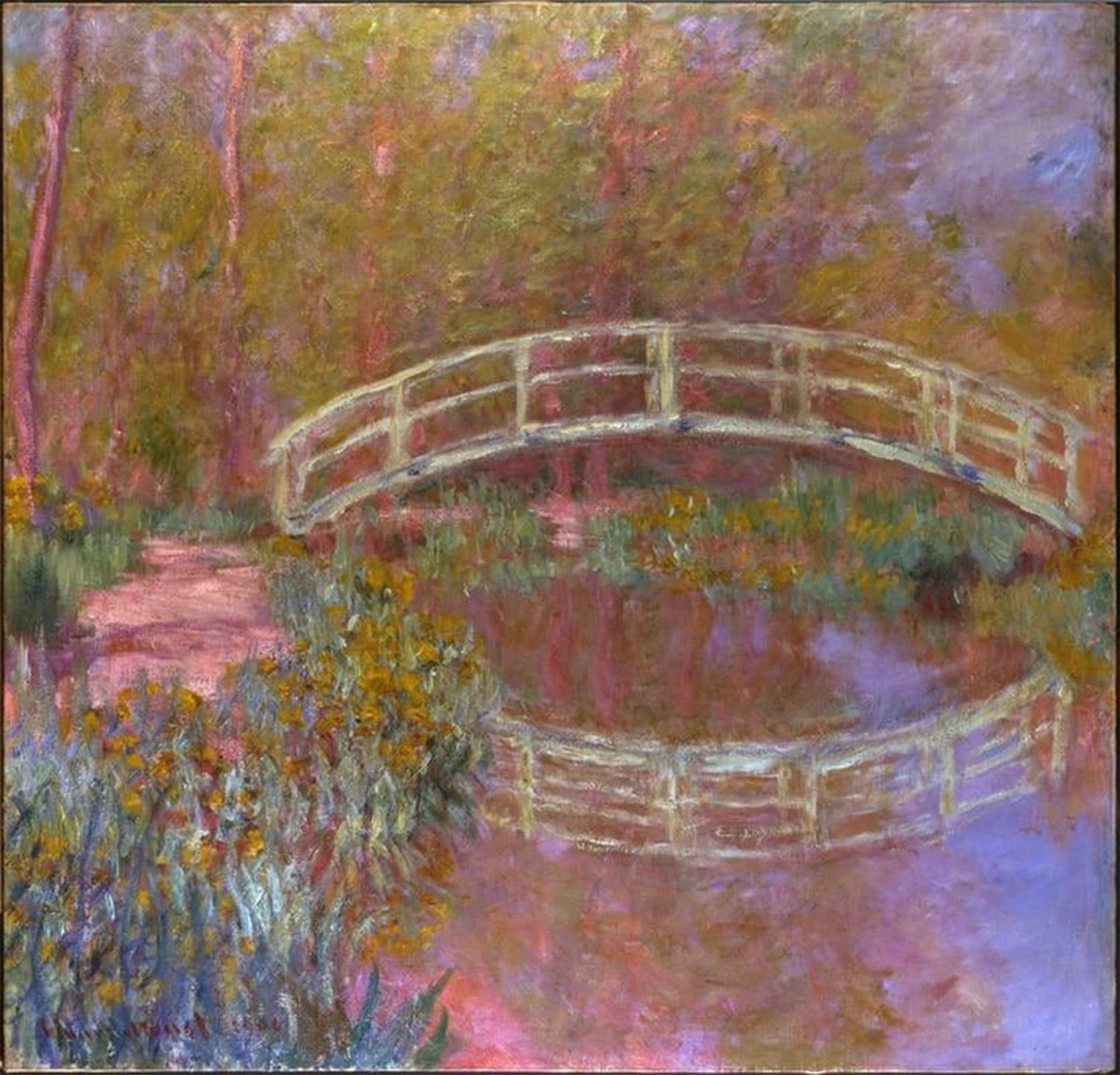ARTXLXXBN Famous Art Print Poster Vintage Wall Art Bridge In Monet's Garden by Claude Monet Canvas Art Poster for Home Decor 60x90cm