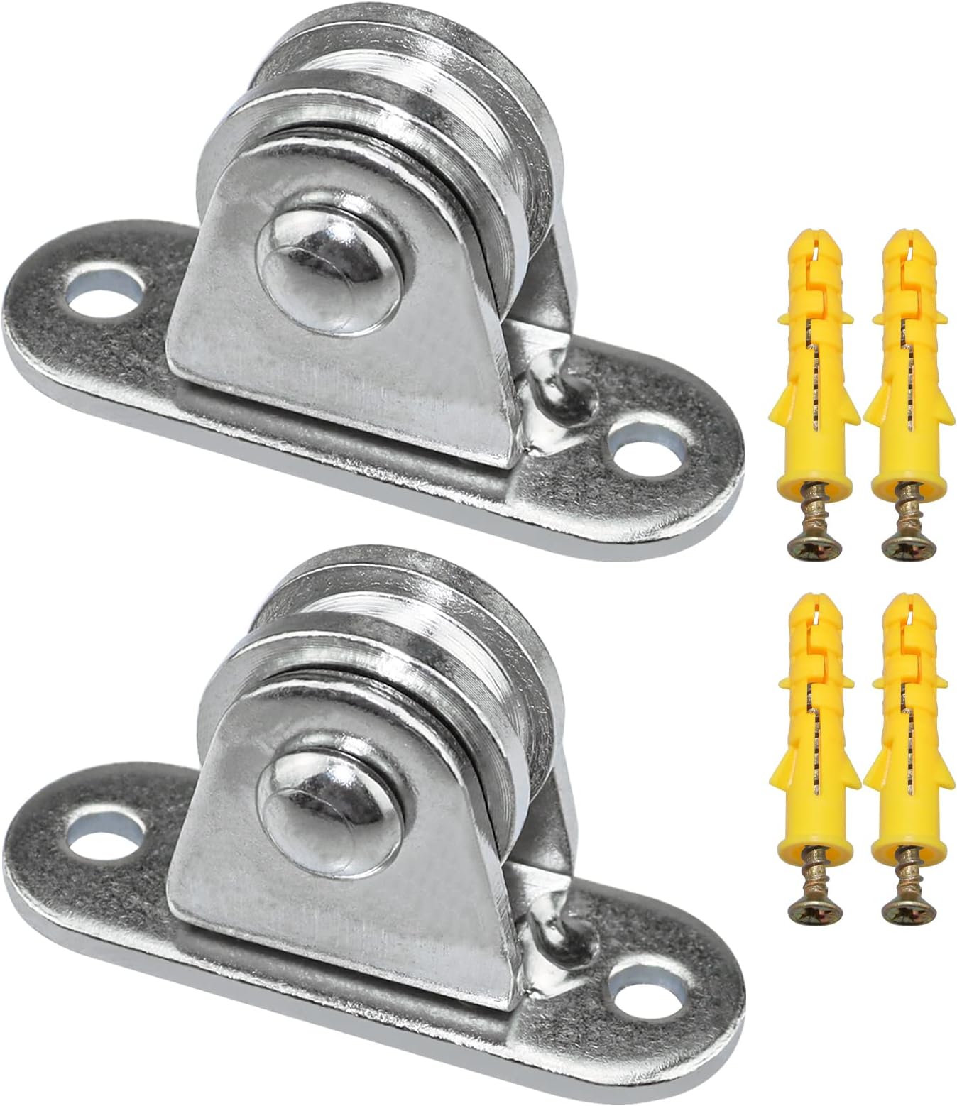 Small Pulley Block Silent Pulley Wheel Heavy Duty Fixed Pullies Loading 176 lb for Cord Material Handling Moving and DIY Project Wall Ceiling Mount Pulleys (2 Pack)
