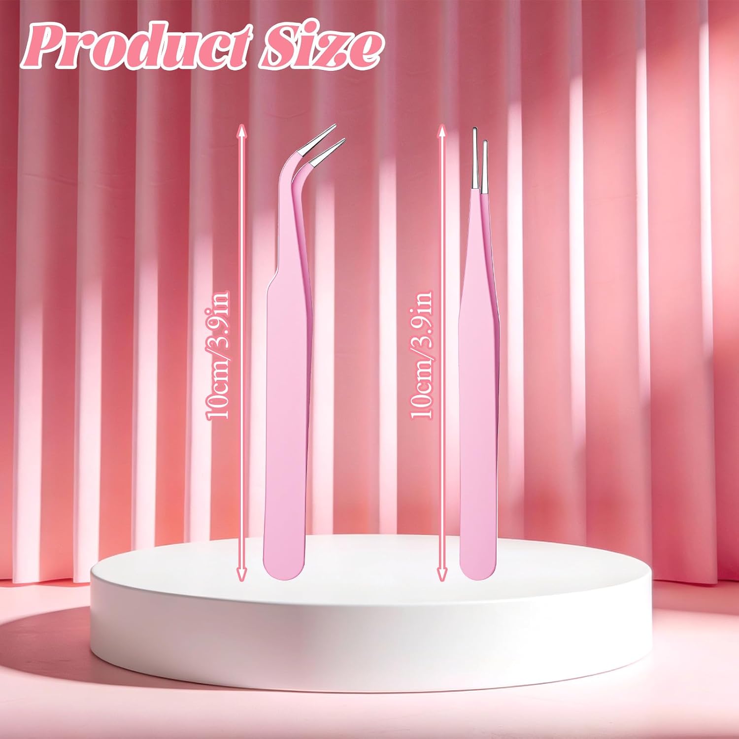 4 Pcs Sticker Tweezers, Pink Craft Tweezers for Stickers Universal Sticker Tweezers for Journaling Diamond Art Tweezers for Laboratory Work Jewelry Making Modeling Electronic Repair