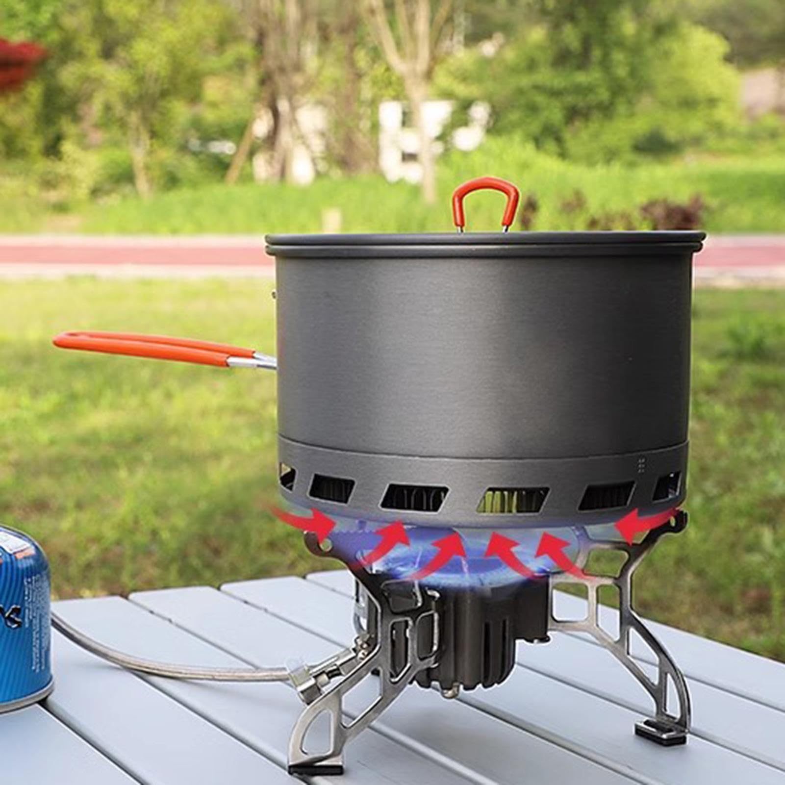 Olla de campamento, olla de camping compacta con tapa | Sartén antiadherente multiusos para senderismo, camping, pesca