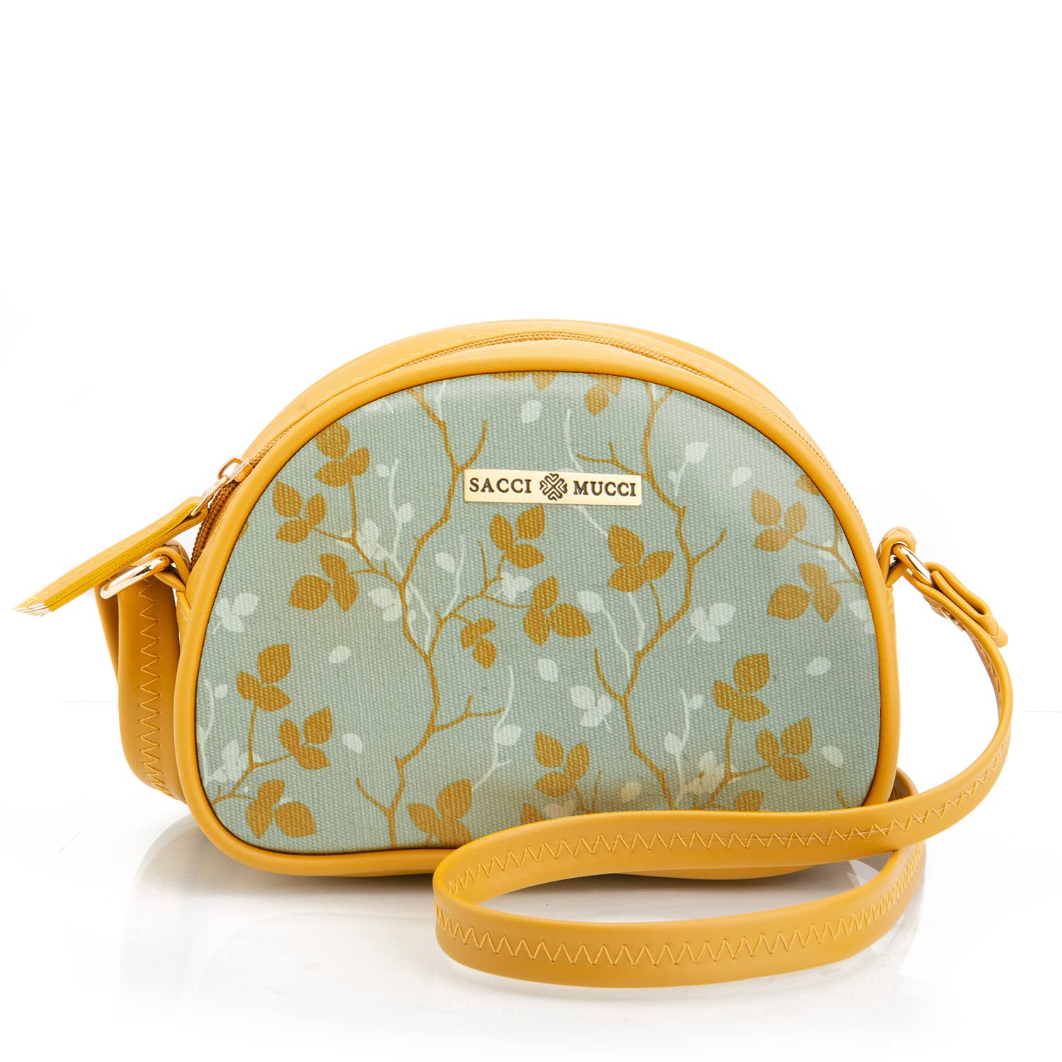 SACCI MUCCI Womens Sling/Crossbody Purse Bag - Floral Tree Twig Print Design (Mustard) (B0BW7GHZHH) Amazon Price History, Amazon Price Tracker