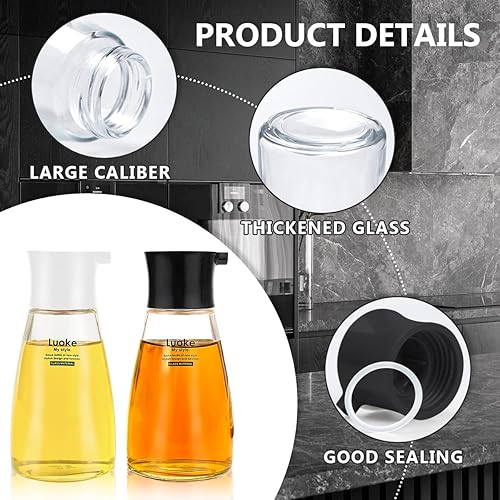 Miniatura 10 de Dispensador de recipientes de vidrio para salsa de soja, dispensador de vinagre a prueba de fugas, botellas dispensadoras de aceite, botella de