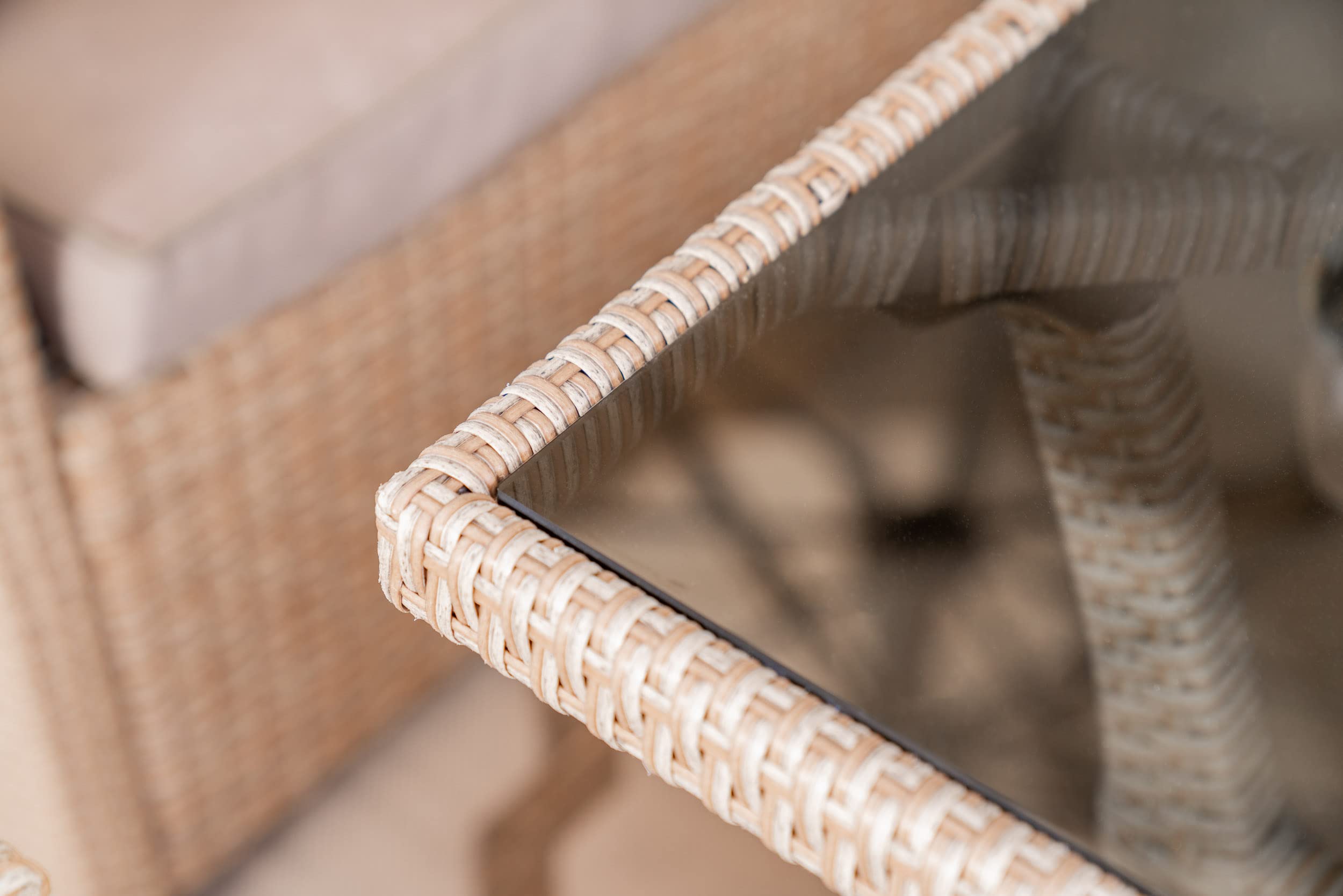 di volio Polyrattan Sitzgruppe Lounge Rossano – Gartenmöbel-Set für bis zu 9 Personen in Zwei Farbvarianten (beige)