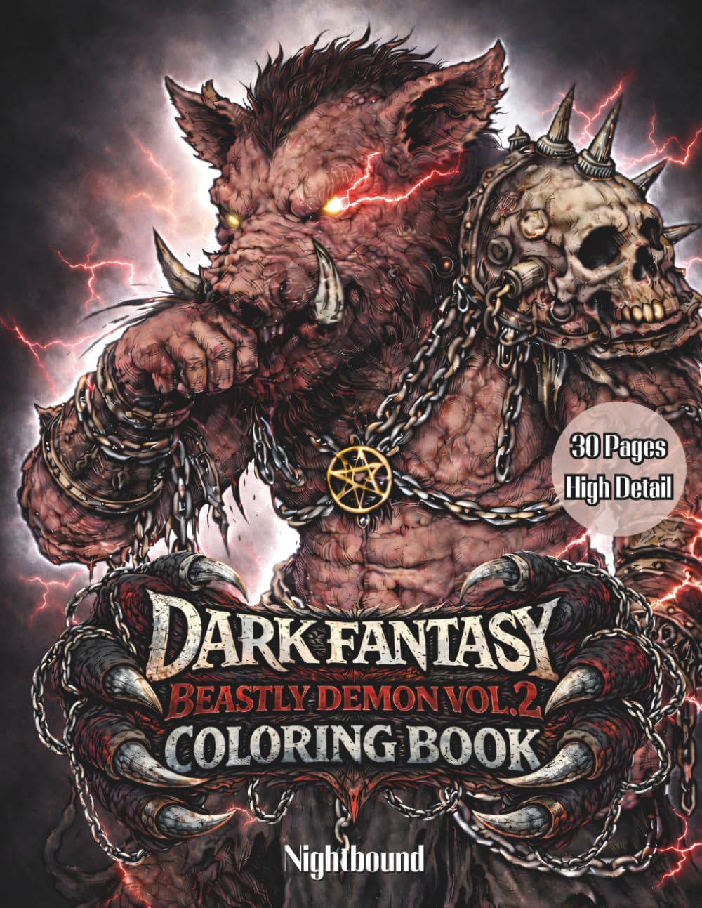 Dark Fantasy: Beastly Demon – Vol. 2 Demonic Beasts Unleashed | Adult Coloring Book