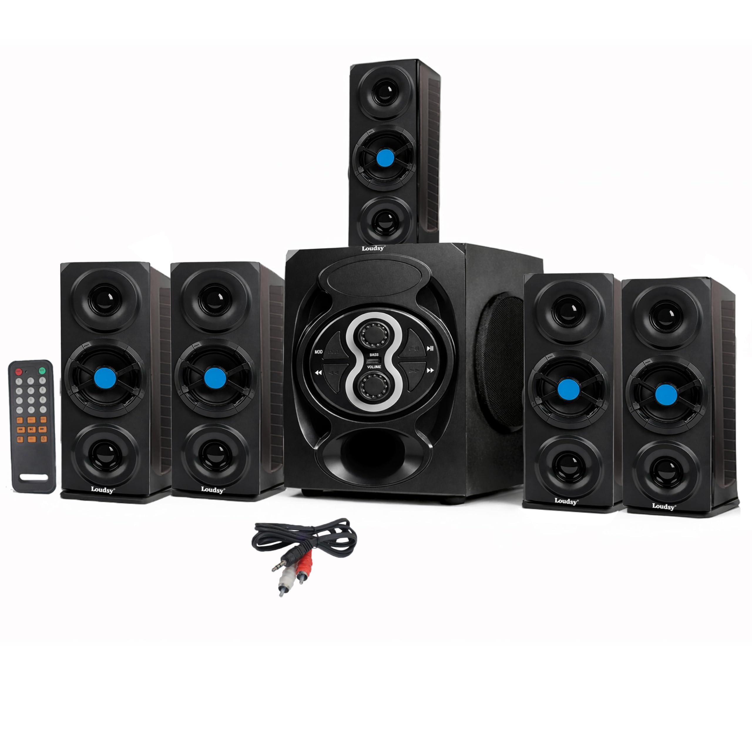 5.1 Channel Home Theatre System 100W | Cinematic Surround Sound with Subwoofer | Bluetooth Connectivity | LED Display | USB, FM, AUX, Remote (Black with Blue)-image-44