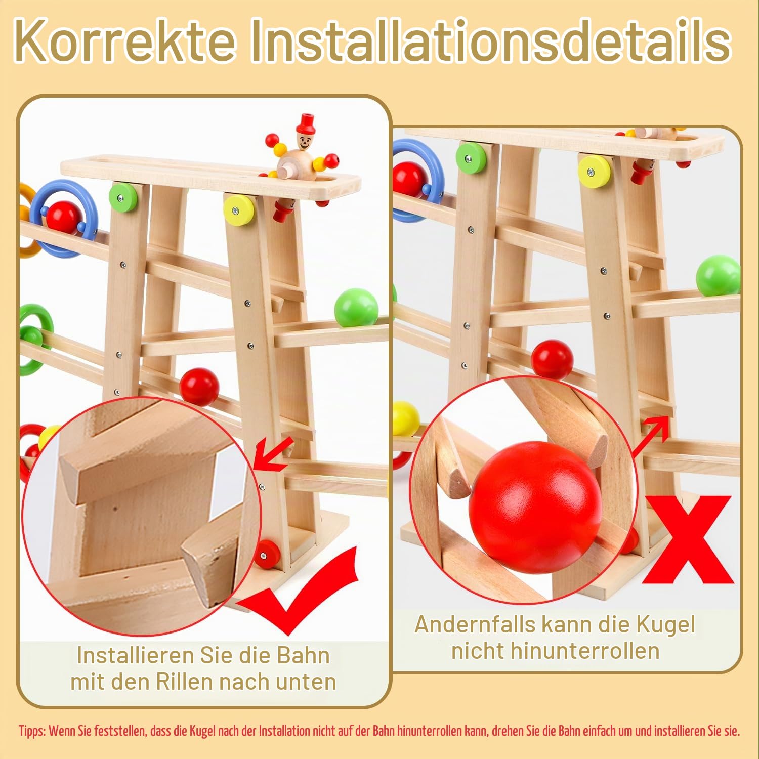Holz Ramp Race Tracks Holz Gleiter Track Set Pädagogisches Spielzeug für Kinder