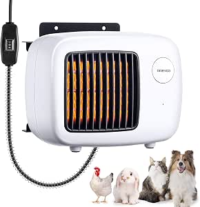 Dreyoo 600/300W Dog House Heater with Thermostat, Pet Heater with 6FT Anti-Chew Cord and Overheat Protection