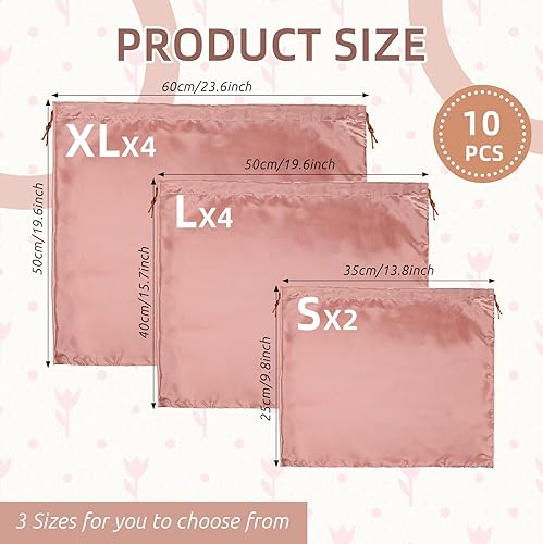 Miniatura 2 de 10 bolsas para el polvo para bolsos, bolsas, bolsas de polvo, bolsa de almacenamiento de zapatos de viaje, bolsa de tela de seda con cordón para