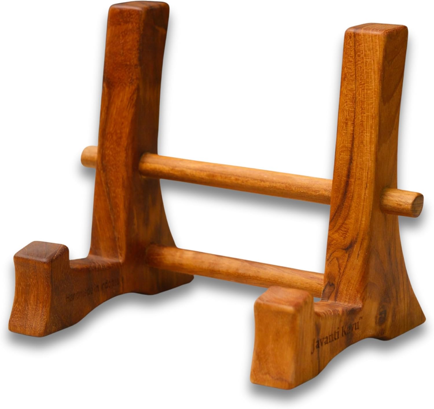 Chopping Board Stand – Teak Wood – Premium Handmade Holder Organizer for Boards, Drying Rack, Single or Dual Slot, Fits Thick Boards, Air-Dry Base (1 Slot (2.4 in Thickness))