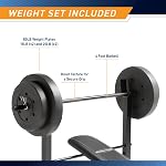 Marcy Standard Weight Bench with 80lbs to 100 lbs Vinyl-Coated Weight Set for Strength Training, Weight Lifting for Personal Home Gym