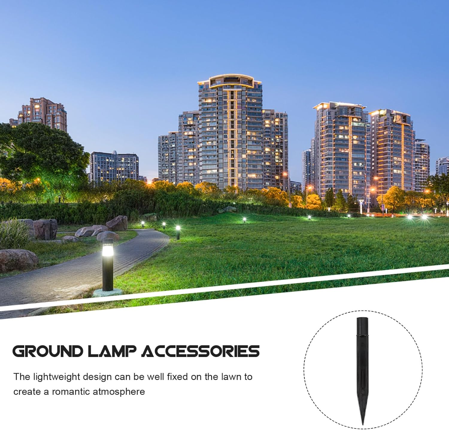 Uonlytech Garden Lamp Stakes Replacement Solar Light Ground Spikes 5.51X0.55In Plastic Outdoor Lamp Stake Accessories for Patio Lawn Garden - Image 8