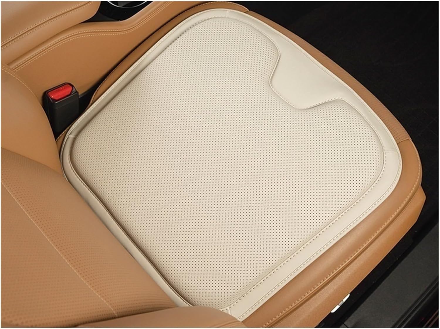 M 1PCS Car Seat Cushion Four Seasons Seat Cushion Main Driver Seat Cushion Single-Piece Summer High-end Feeling Y (Color : RiceWhite)