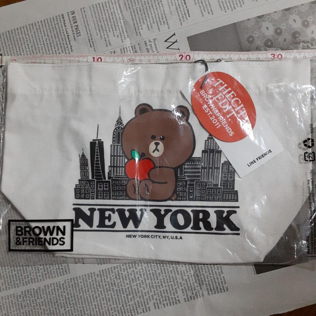 ニューヨーク限定 ラインフレンズ ブラウン トートバッグ マイクロ