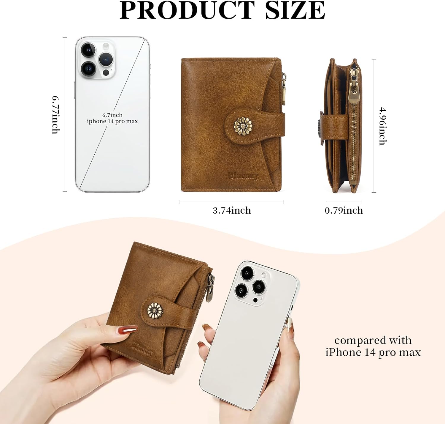 Womens Wallet,RFID Blocking Wallet Women,Soft Leather Bifold Small Wallets For Woman Card Holder With Removable ID Window brown - Image 4