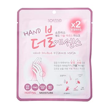 [Soflisse] Double Essence Hand Mask, Hydrating Heating Hand Mask, Alleviates Fatigue, Formulated with Shea Butter and Cacao Butter, 1 Pack