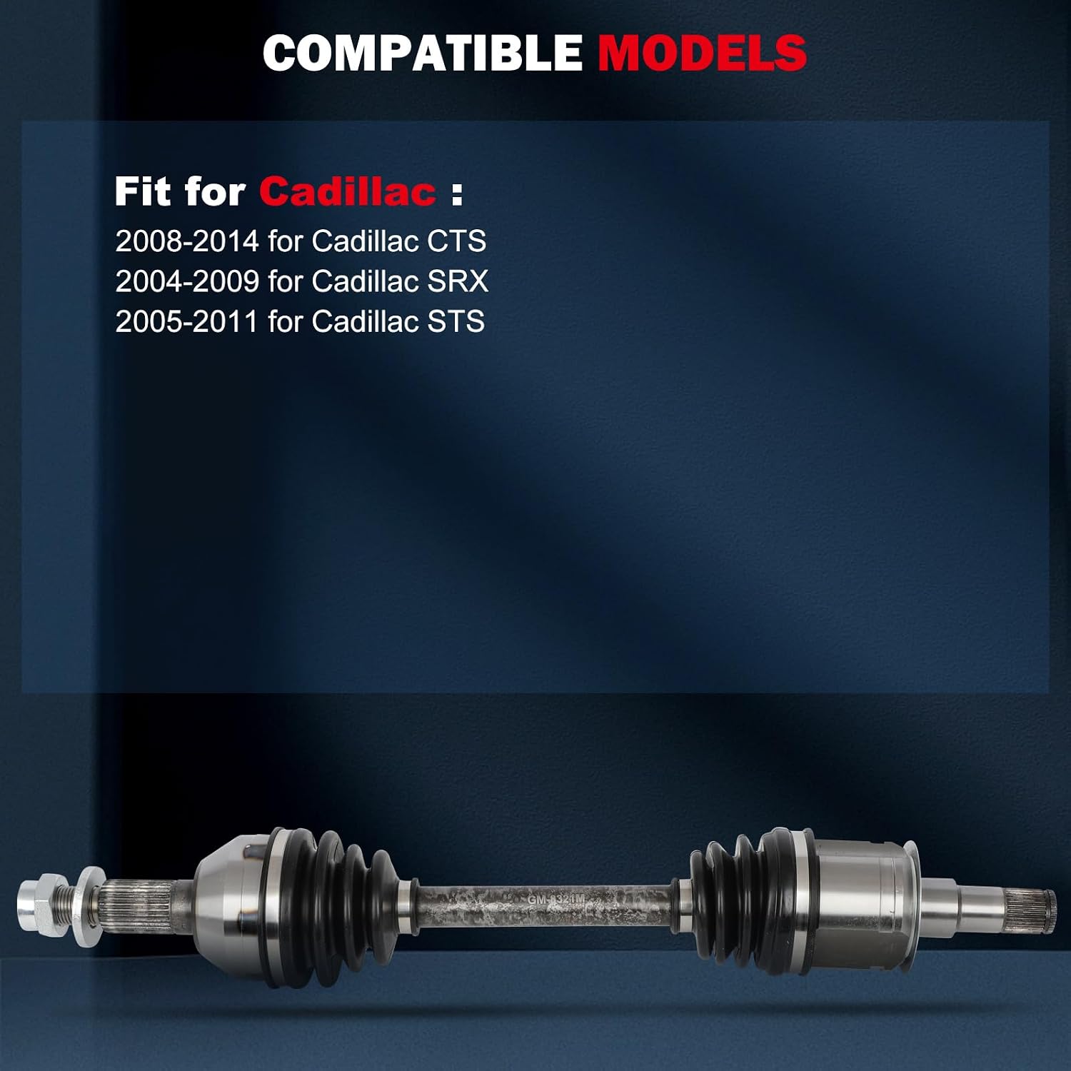 cciyu 66-1416 CV Axle Shaft Assembly Fit for Cadillac CTS 2.0L 3.0L 3.6L 6.2L,for Cadillac SRX 3.6L 4.6L,for Cadillac STS 3.6L,for Cadillac STS 4.4L 4.6L 2004-2014 Front Right AWD