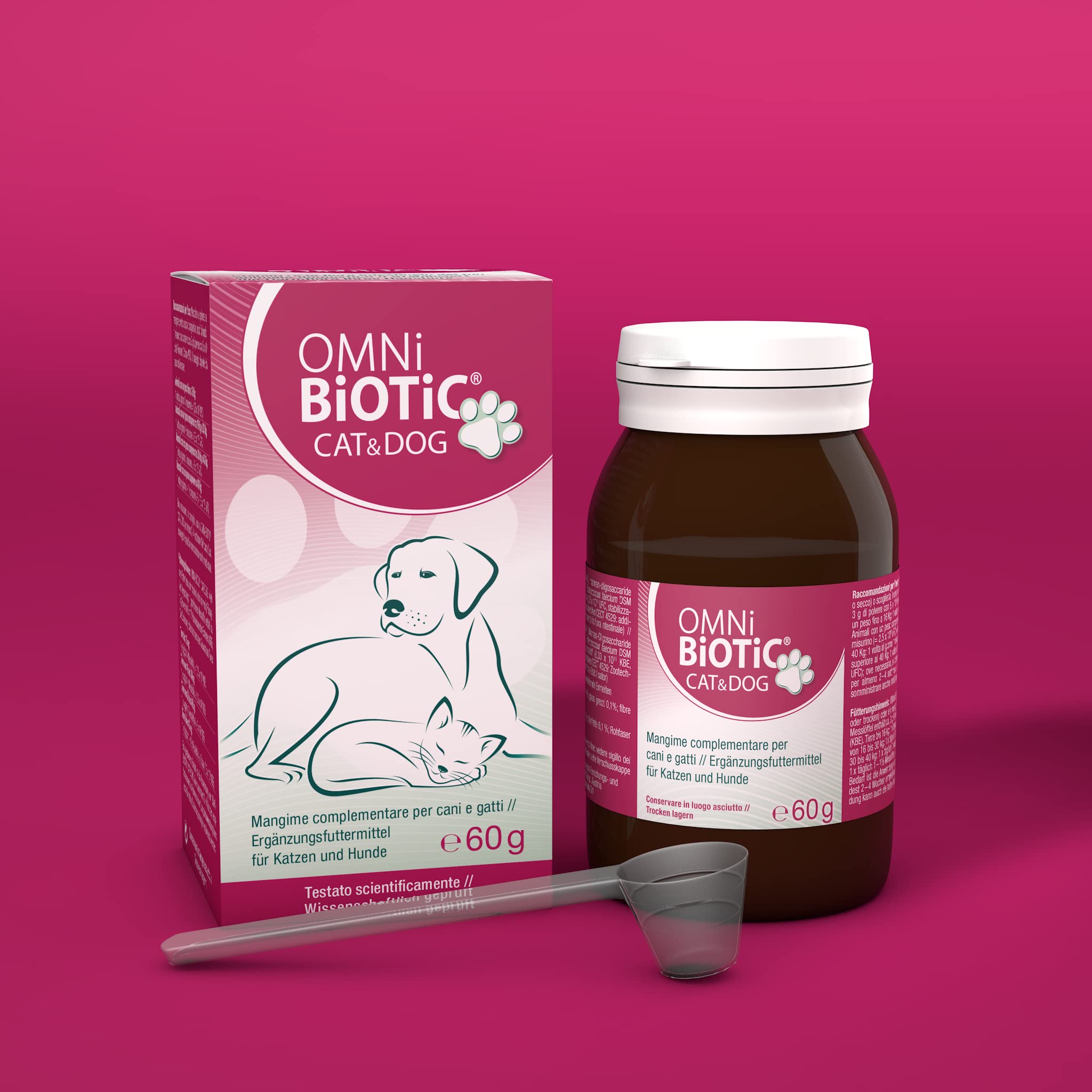 OMNi BiOTiC Cat & Dog | Polvere | Senza OGM | Senza glutine | 60g