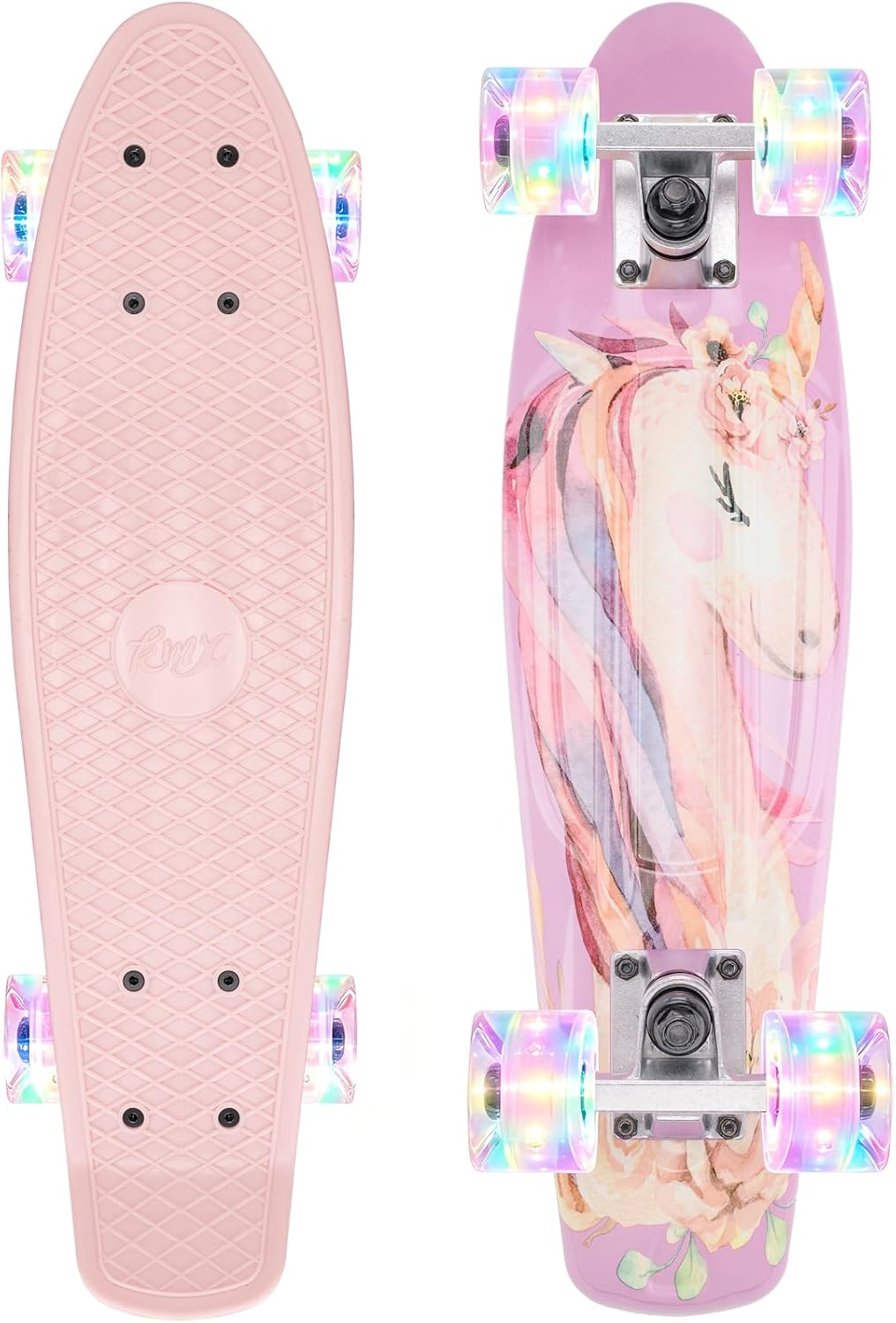 KMX Classic Retro Mini Cruiser Skateboard for Kids, Teens, Adults | Portable Compact Cruiser for Boys,Girls,Students,Beginners & Pros,Smooth Bearings,PU Wheels,Aluminum Trucks