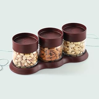Cello Modustack Glassy Tray Set of 3 with Tray, Maroon, Medium
